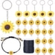 thumbnail image 1 of 35 llaveros con dijes de girasol, colgantes de flores amarillas esmaltadas, pulseras, llaveros colgantes florales con eslabones y cordón negro., 1 of 7