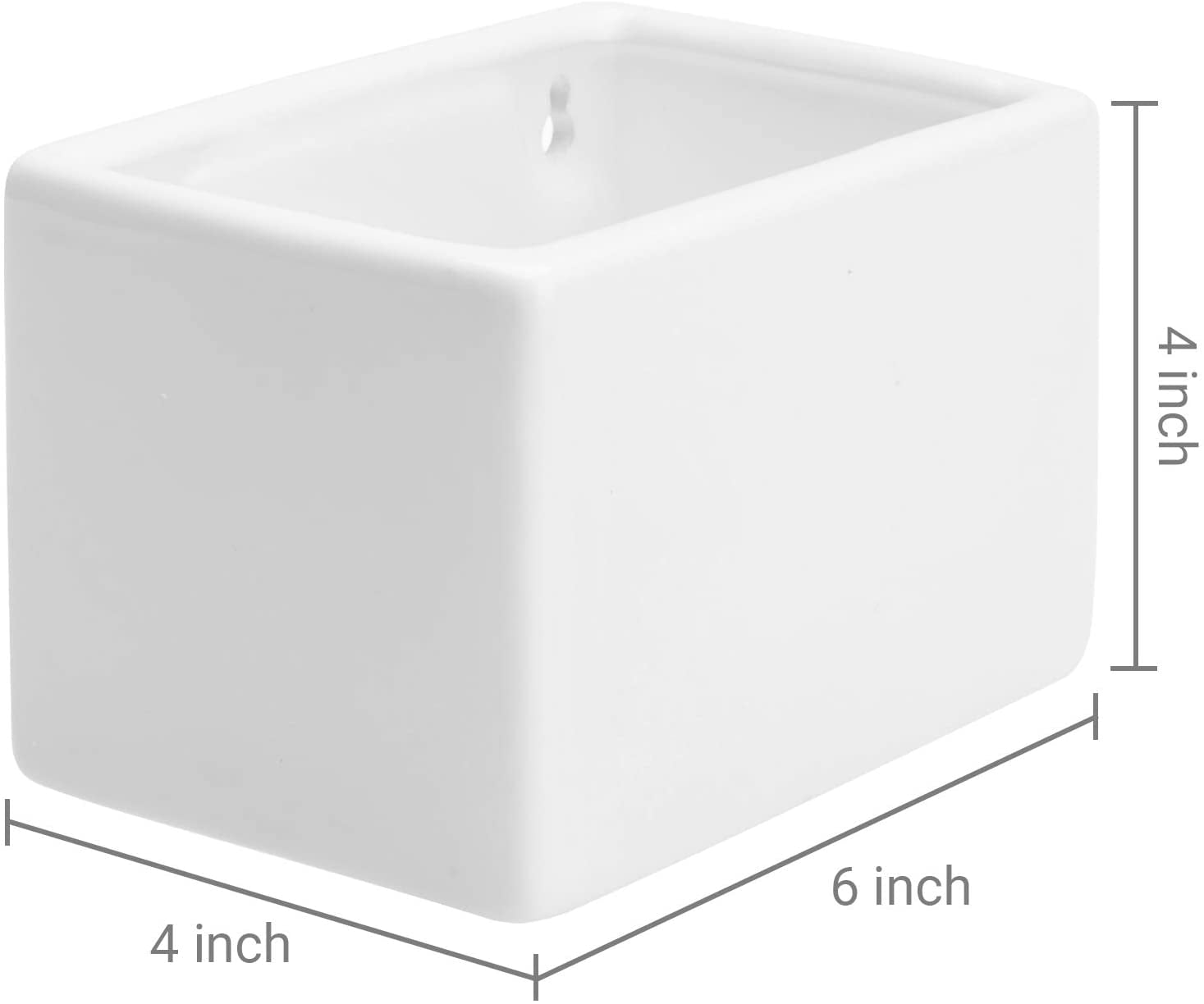 MyGift 4 Piece Modern Wall Hanging Ceramic Planter, White