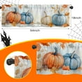 thumbnail image 2 of Fall Curtain Valances,Autumn Blue Pumpkin Semi Sheer Kitchen Windows Valances,Rod Pocket Short Window Treatment Light Filtering Decor Valances for Kitchen Living Room Bedroom Windows - 54"x18", 2 of 6