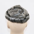 thumbnail image 7 of Remy Human Hair Man Wig Grey Mix Black Color Durable 0.06-0.08mm Thin Skin ToupeeFull PU Hairpiece Unit Replacement, 7 of 7