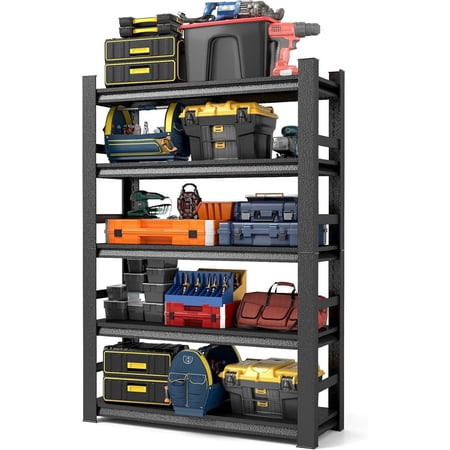 Sturdy Garage Shelving, Multifunctional Thickened Garage Storage Shelves, Heavy Duty Shelving Units, Adjustable 5-Tier Metal Durable Shelving, Large Capacity Storage Rack, 47.2"W*23.6"D*72"H, Black
