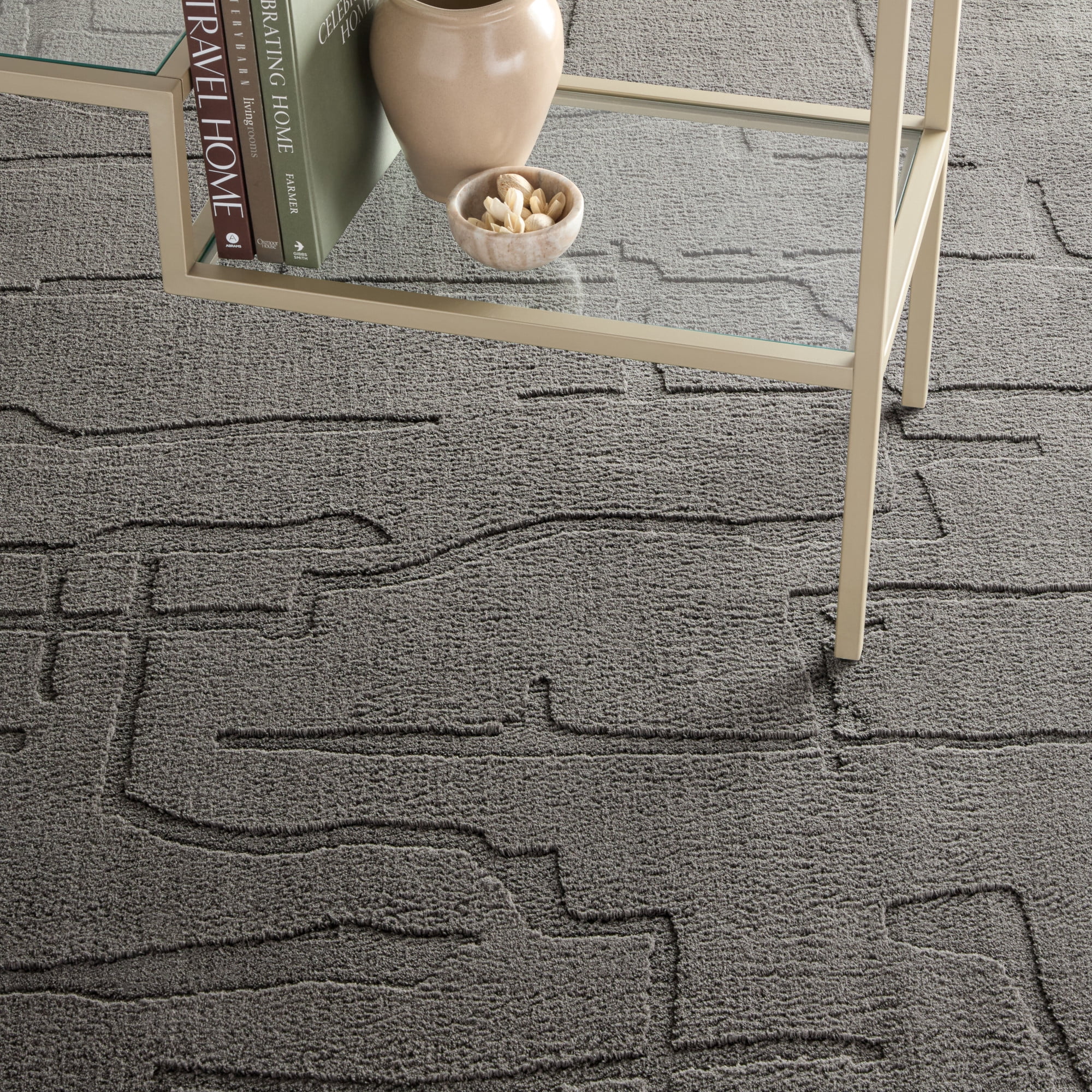 TOWN & COUNTRY EVERYDAY Rae Abstract Organic Soft Felt Everwash®, Machine Washable Area Rug with Non-Slip Backing, Abstract Rug, Charcoal Grey, 6'6"x9'2"