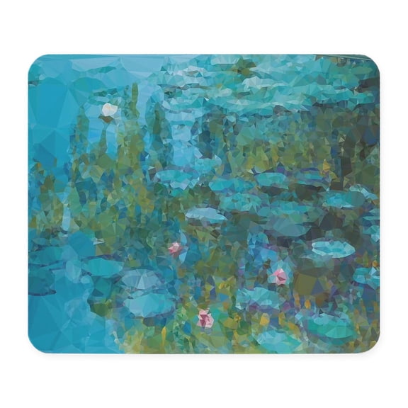 CafePress - Monet Water Lilies Low Poly Mousepad - Non-slip Rubber Mousepad, Gaming Mouse Pad