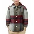 thumbnail image 2 of YUNAFFT Boys & Girls School Shirt Plaid Long Sleeve Pocket Casual Cute Outfit Stylish, 2 of 9
