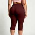 thumbnail image 6 of Dagugfen Plus Size Capri Pants for Women Elastic Waist Stretchy Yoga Pants Gym Workout Athletic Capris Solid Color L-5XL, 6 of 6
