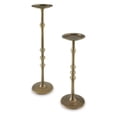 thumbnail image 3 of Signature Design by Ashley Larwick Candle Holder Set of 2, Antique Brass Cast Aluminum Pillar Candle Stands, 3 of 5