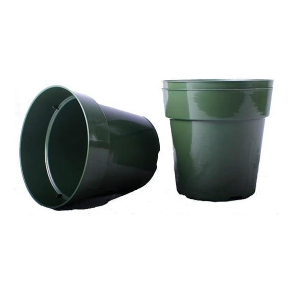 Nursery Pots 6 Inch - 20 Pack Plastic Plant Pots for Indoor Outdoor Use - Round Green Pots with Drainage Holes - Gardening Supplies for Seed Starting, Transplants
