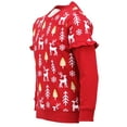 thumbnail image 3 of Cyndeelee Girls Long Sleeve Pullover Christmas Sweater Crewneck Holiday Sweater Shirt (Red Reindeer, 5/6), 3 of 5
