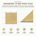 thumbnail image 3 of PowerSellerUSA Self-Stick Vinyl Modern Geometric Floor Tiles Ultra Durable 1.5mm Thick Tiles, 2-Pack/40 Square Ft., 12" x 12", Gold Geometric, 3 of 8