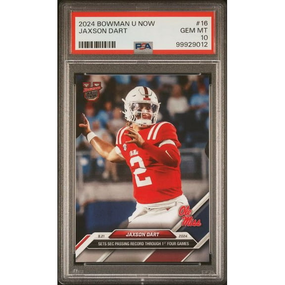 Jaxson Dart 2024 Bowman U Now Rookie Card #16 PSA 10 Gem Mint