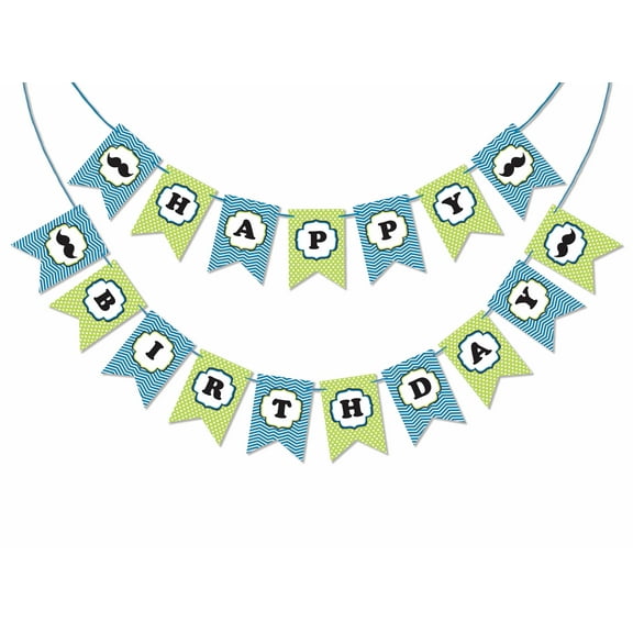Inkdotpot Birthday Party DecorationsHappy Birthday Party GarlandBaby Boy Little ManPennant Banner Flag