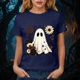 thumbnail image 5 of mgoYE Halloween Tshirts for Women Spooky Season T-Shirt Halloween Pumpkin Ghost Fall Tees Top Shirt Womens(Navy,S), 5 of 8