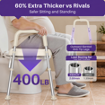 thumbnail image 4 of Kekoy Toilet Seat Riser for Seniors, Raised Toilet Seat with Handles, Fsa Hsa Eligible 400lb Elevated Toilet Risers, Tool-Free Assembly with Adjustable Height & Width, 4 of 9