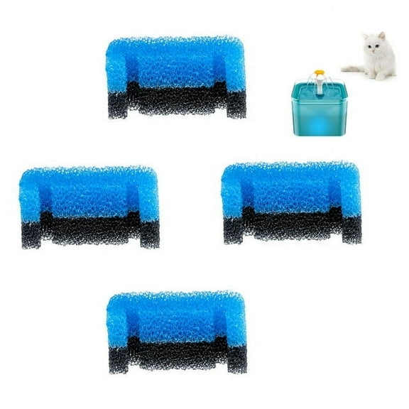 Qzbhct Cat Fountain Filter Replacement, Upgraded Sponge Foam Filter for Round and Cubic Stainless Steel Top Cat Fountain, for Crystal and Fantasy Cat Fountain (Pack of 4)
