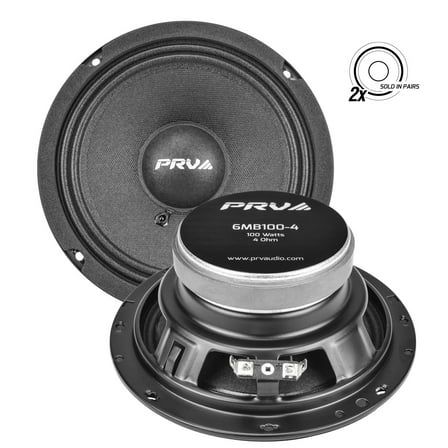 PRV AUDIO 6.5 Inch Car Speakers 200 Watts 4 Ohm, 6MB100-4 Factory Replacement Car Door Speakers (Pair)