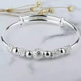 thumbnail image 4 of K-KED 925 Sterling Silver Round Ball Charms Cuff Bangle Bracelet Wedding Engagement-default, 4 of 4