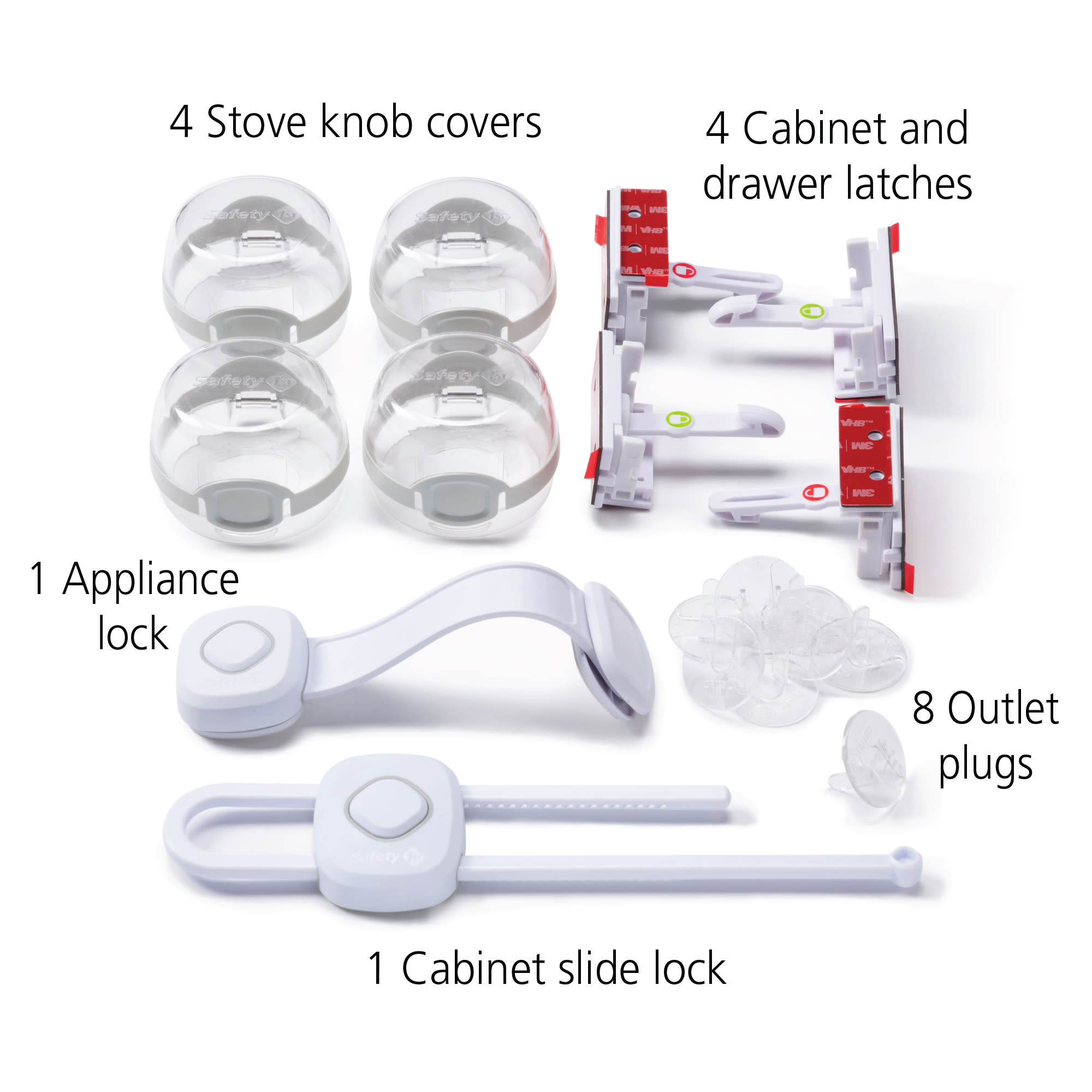 Safety 1ˢᵗ Easy Install Kitchen Safety Kit, White 