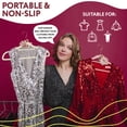 thumbnail image 3 of Beige Thin Velvet Hangers - Pack of 10 Non-Slip Clothes Hangers With 360 Rotating Chrome Hook, Notched Shoulders - Sturdy and Portable Coat Hangers, 3 of 7
