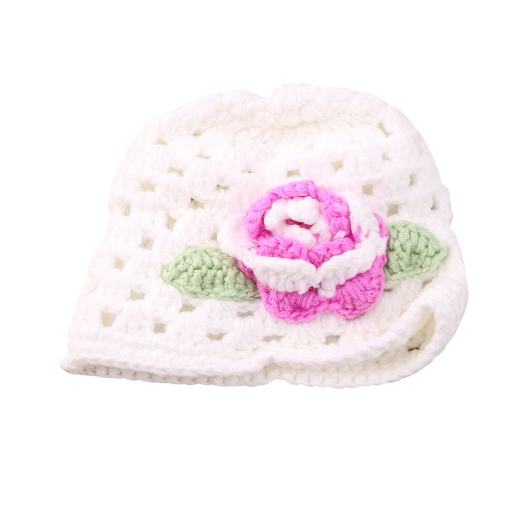 Lovely Cute Big Flower Baby Kid Infant Toddler Girl Warm Beanie Knit Hat Caps 