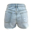 thumbnail image 5 of Sngxgn Women's High Waisted Ripped Stretchy Denim Short Summer Jean Shorts(Light Blue,XXS), 5 of 9