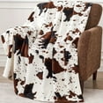 thumbnail image 2 of 1pc Cozy Cow Print Fleece Throw Blanket - Soft, Warm, All-Season Comfort - Perfect for Home or Office - Ideal Gift for Adults, Teens, and Students-30*40inch, 2 of 10