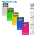 thumbnail image 3 of Mini Clipboards (10 Pack), Plastic, Low Profile Clips, Assorted Translucent Colors, Durable, A6 Memo Size, 5.3" x 8", by Better Office Products, 3 of 5