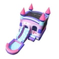 thumbnail image 4 of Pogo Bounce House Water Slide and Splash Pool with Blower, Deluxe Pink Castle Kids Inflatable Jumper, 4 of 8