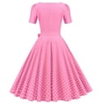 thumbnail image 4 of IBTOM CASTLE Women Polka Dots Vintage Dress 1950s Retro Rockabilly Swing Dress Ladies Cocktail Tea Party Summer Casual Dresses XL Pink, 4 of 9