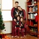 thumbnail image 3 of Conjuntos de pijamas a juego para toda la familia, pijamas con estampado de astas y letras navideñas a cuadros para la familia (resistentes al fuego), 3 of 5