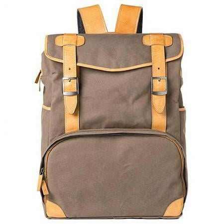 UPC: 0810145015926 | Mop Top Camera Backpack Sand Canvas & Brown Leather