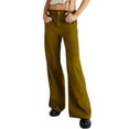 thumbnail image 1 of Txlixc Pantalones largos para mujeres, pantalones de bolsillo laterales de otoño y primavera en la calle de fiestas de ocio de la calle Long Street de color sólido Txlixc moda, 1 of 3