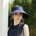 thumbnail image 2 of YooGuoGuo Floral Print Visor Hats for Women Wide Brim Summer Cap Fashionable UV Protection Hat for Outdoor Beach Gardening, 2 of 9