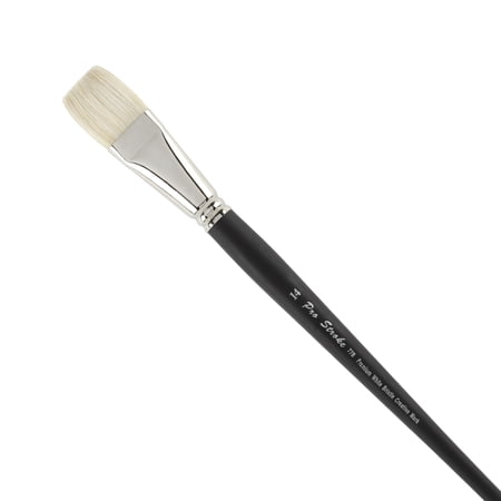 Creative Mark Pro Stroke Premium White Chungking Hog Bristle Artist Paint Brush - Bright # 14 - Natural Bristle Brush w/ Great Control Suitable for Oils Watercolors Acrylics Alkyds Caseins