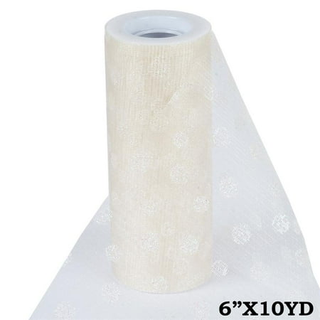 10 Inch Decorations Efavormart 5pcs of 6 inch x 10 yards Glittered Polka Dot Tulle For Party Decorations Banquet Event Sewing DIY Crafts Fabrics ()