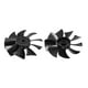 thumbnail image 1 of Ventilador de reemplazo para compresor de aire de 1100W/1500W, diámetro de 135 mm, 9 aspas, color negro, 2 piezas, 1 of 3