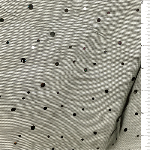 Black/Black Dot Mesh, Fabric By the Yard