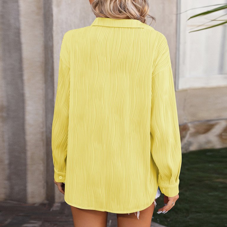Ydkzymd Oversized Button Down Shirt Women Lapel Collar