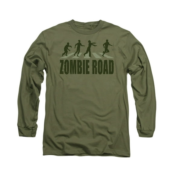 Zombie Road Funny Adult Long-Sleeve T-Shirt