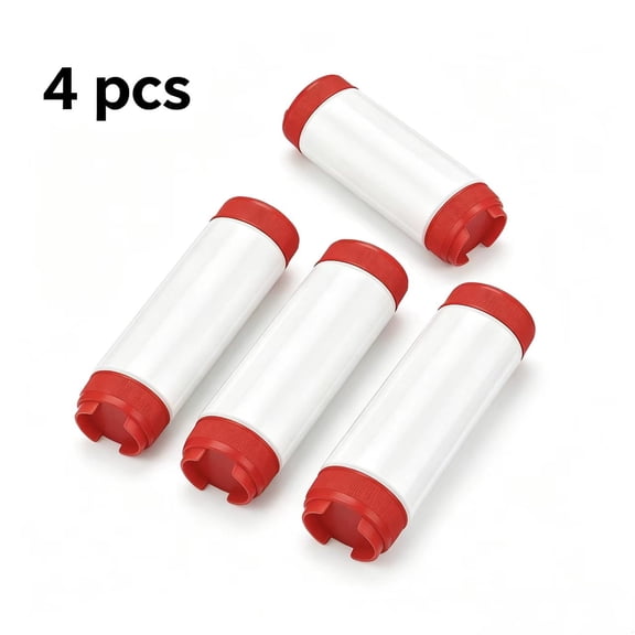 Vruelia 4Pcs Squeeze Bottles Refillable 20 Oz,Inverted Plastic Tip Large Valve Dispenser Condiment Bottle