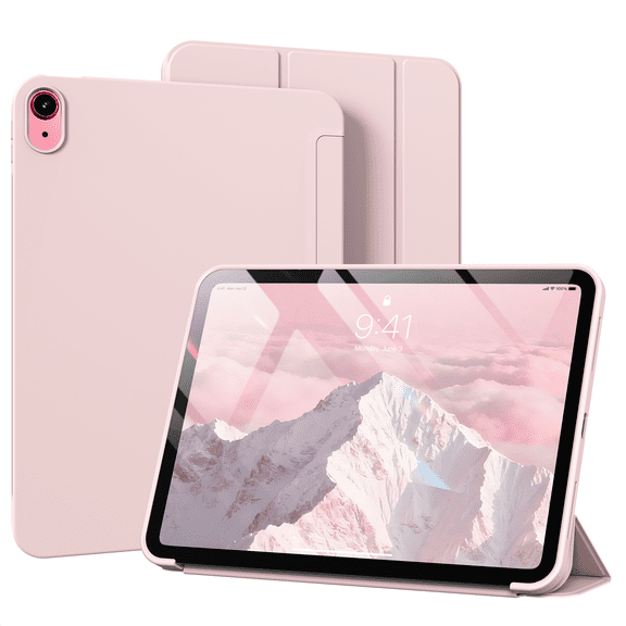 Kenke Case for iPad (A16) 11th Generation 11 Inch 2025, iPad 10th Generation 2022 10.9 Inch, Without Pencil Holder, Trifold Stand Smart Case Soft TPU Back, Auto Wake/Sleep, Support Touch ID, Pink