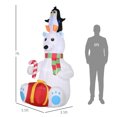 thumbnail image 5 of Household Decor Items Outsunny 7ft Christmas Inflatables Outdoor Decorations Polar Bear with Penguin on Head with Candy Cane and Gift Box, Blow-Up LED Yard Christmas Decor for Lawn Garden Party,Bathr, 5 of 7