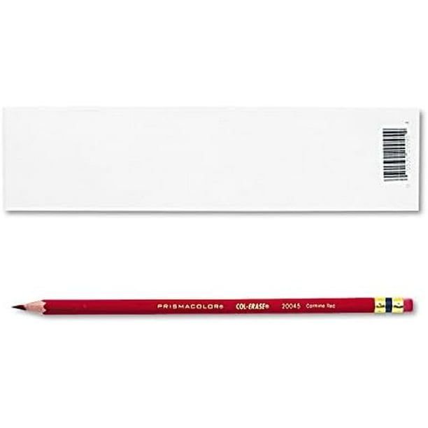 Prismacolor 20045 ColErase Pencil W/Eraser Carmine Red Lead/Barrel