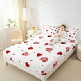 thumbnail image 4 of Feelyou Romantic Love Heart Full Size Sheets, Red Cartoon Flower Bed Sheets, Teens Kids Boys Girls Sheet Sets, Breathable Home Decor, 4pcs, 4 of 7