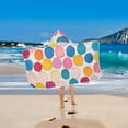 thumbnail image 2 of Yayeee Kids Hooded Towels Toddler Soft Absorbent Beach Bathing Wrap 50" x 23.5", Watercolor Circles, 2 of 5