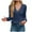 Navy, variant on ATOYSOY Casual Cotton Linen Loose Shirts for Women Outwear Fall Solid Color Tops Trendy Deep V Neck Pullovers Long Sleeve Tees Black L