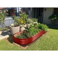 thumbnail image 5 of Galvanized Raised Garden Bed Kit, Galvanized Planter Garden Boxes Outdoor, Oval Large Metal for Vegetables,brown, 5 of 11