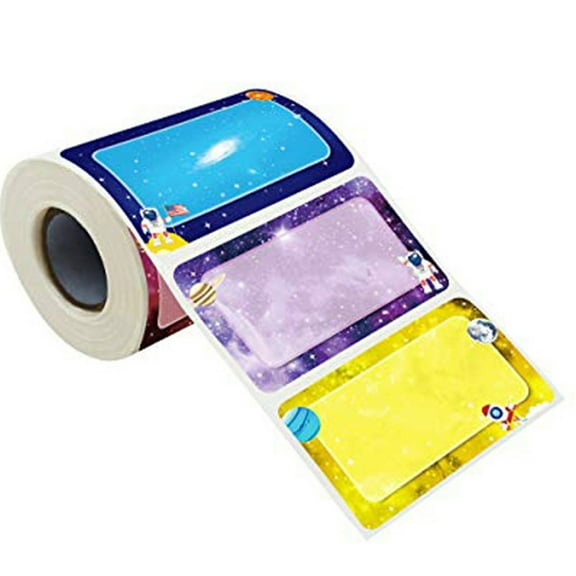 ROZYARD 300PCS Self Adhesive Name Labels Cartoon Planet Name Sticker Clothing Labels