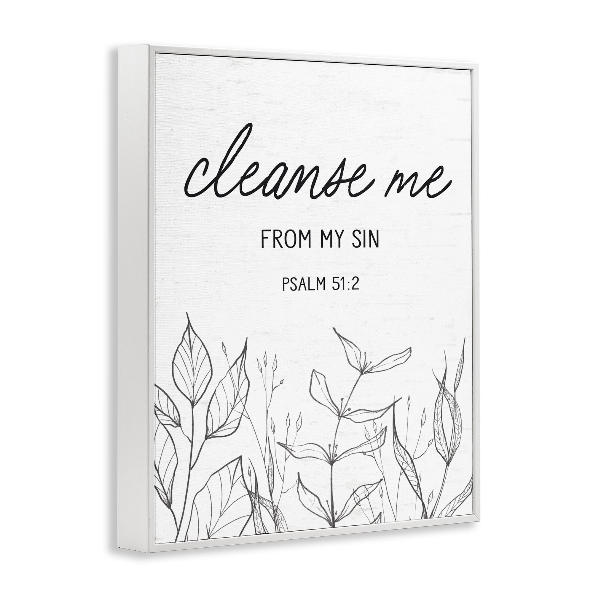 Cleanse Me From Sin White Framed Giclee Art, design by Lettered and Lined