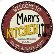 Mary's Kitchen 14" Round Metal Sign Bar Game Room Wall Decor 100140040003