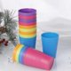 thumbnail image 3 of Vasos de plástico de colores para el hogar, vasos reutilizables para bebidas, vajilla y suministros para fiestas, 101-200ml (colores mezclados), 15 Uds., 3 of 3